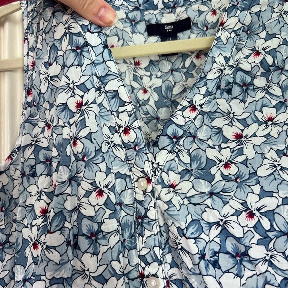 NWT Gap floral dress button front drawstring with pockets - Picture 5 of 11